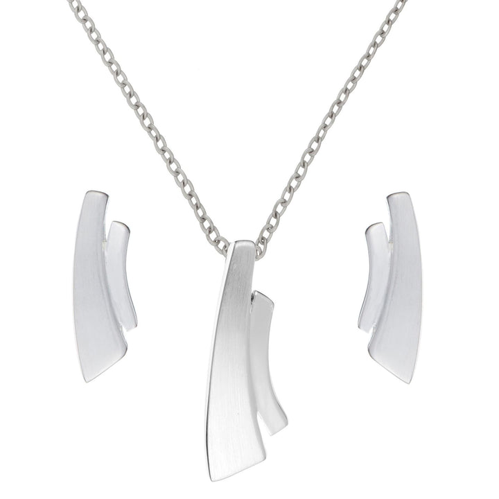 Sterling Silver Contemporary Double Bar Set - Silverly