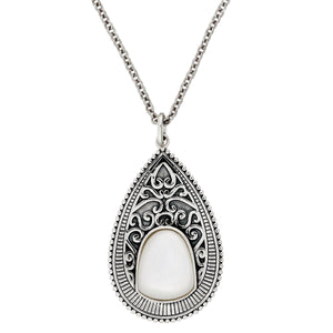 
                  
                    Sterling Silver Pear Mother of Pearl Filigree Teardrop Jewellery Set
                  
                