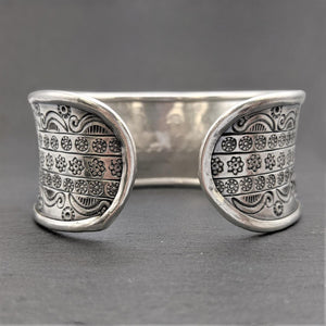 
                  
                    Hill Tribe Silver Wide Engraved Motif Adjustable Cuff Bangle
                  
                