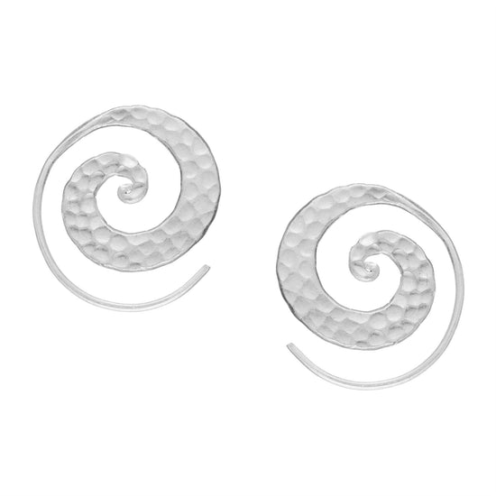 Karen Hill Tribe Silver Hammered Spiral Threader Earrings