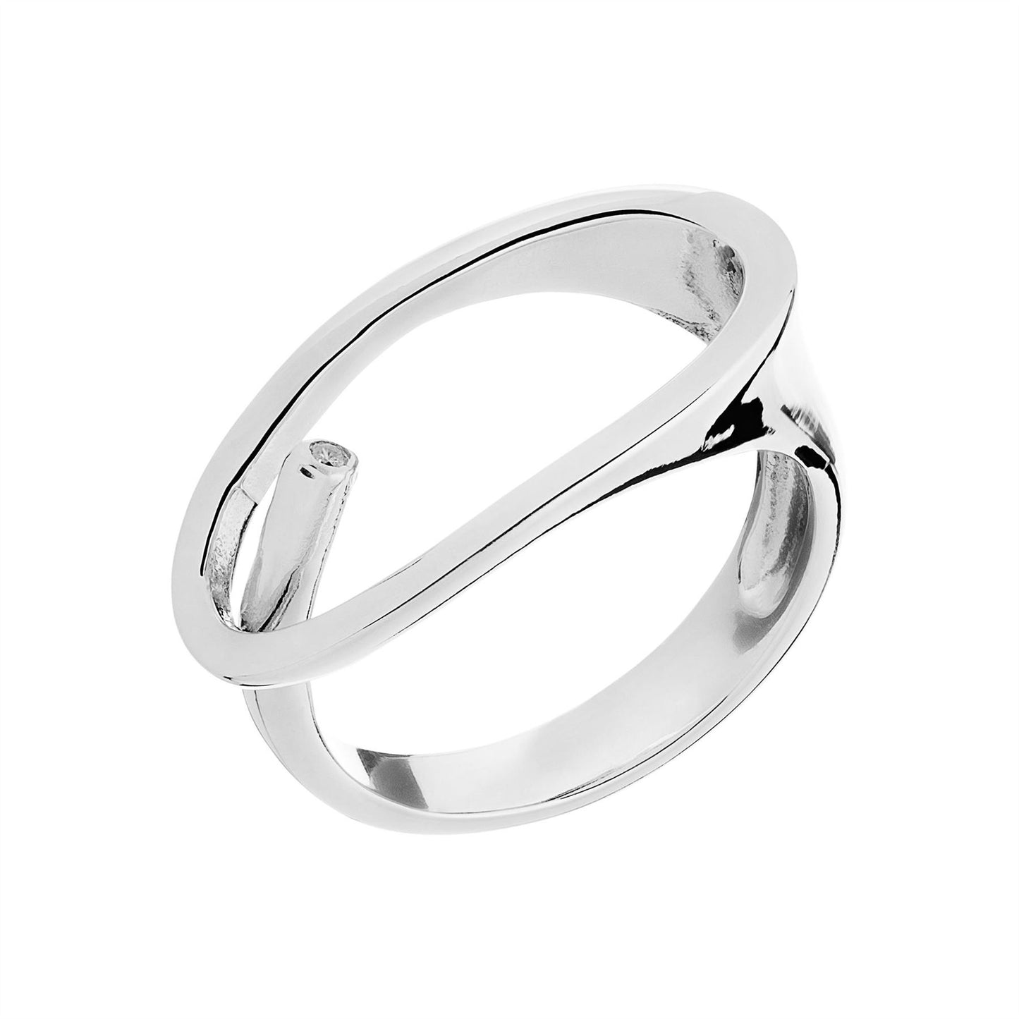 
                  
                    Sterling Silver Chunky Minimalist Statement Modern Open Loop Ring
                  
                