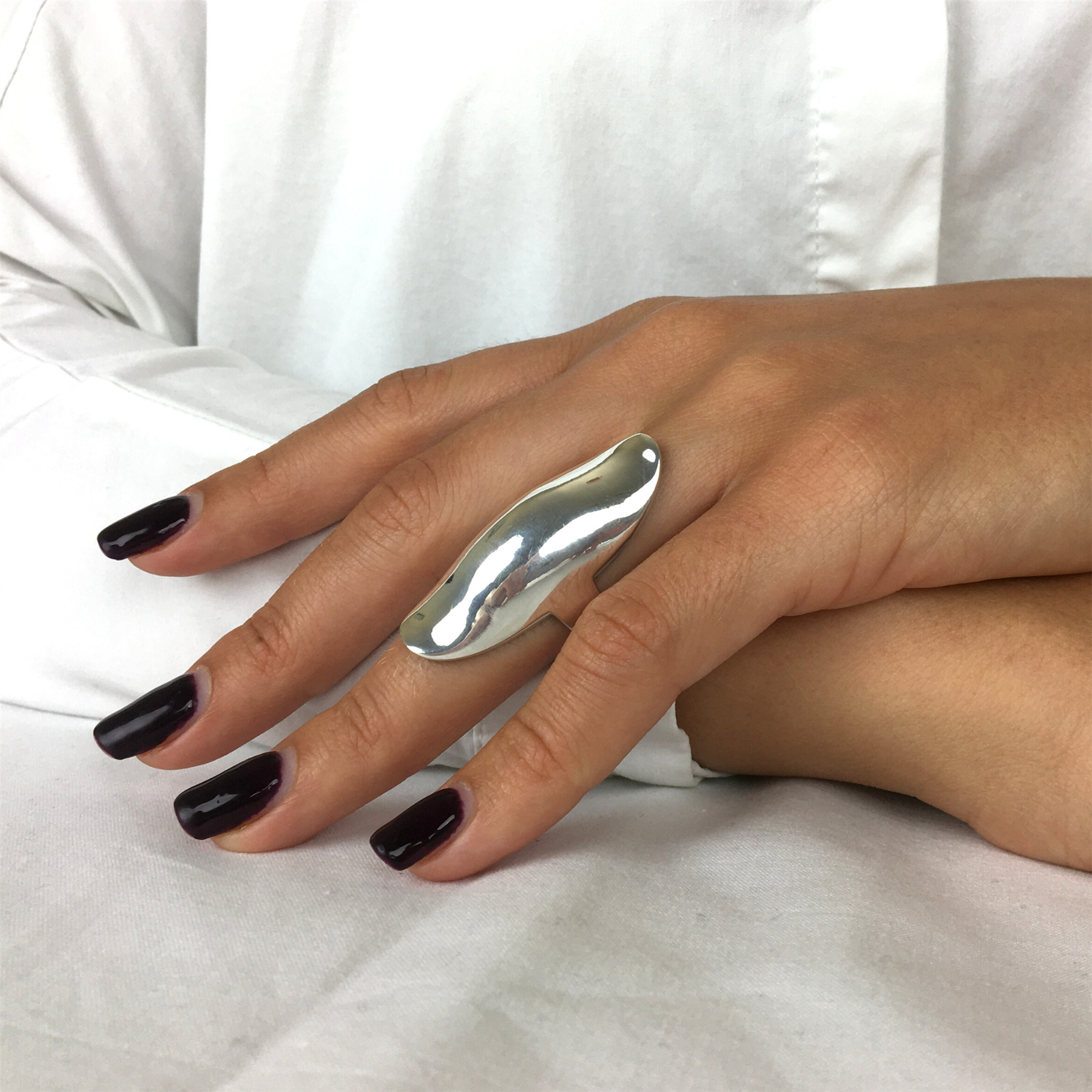 Sterling Full Finger Armour Ring – Chunky Knuckle Design