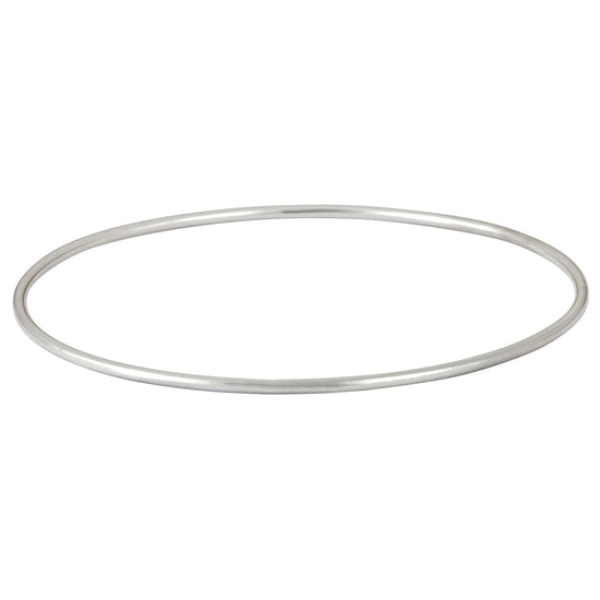Sterling Silver Plain Thin Round Tube Bangle Stackable Bracelet
