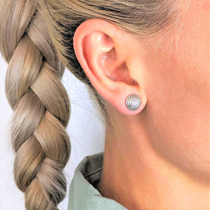 
                  
                    Karen Hill Tribe Silver Spiral Stud Earrings Round Tribal Studs
                  
                