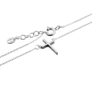 
                  
                    Sterling Silver Minimalist Simple Cross Thin Rolo Chain Necklace
                  
                