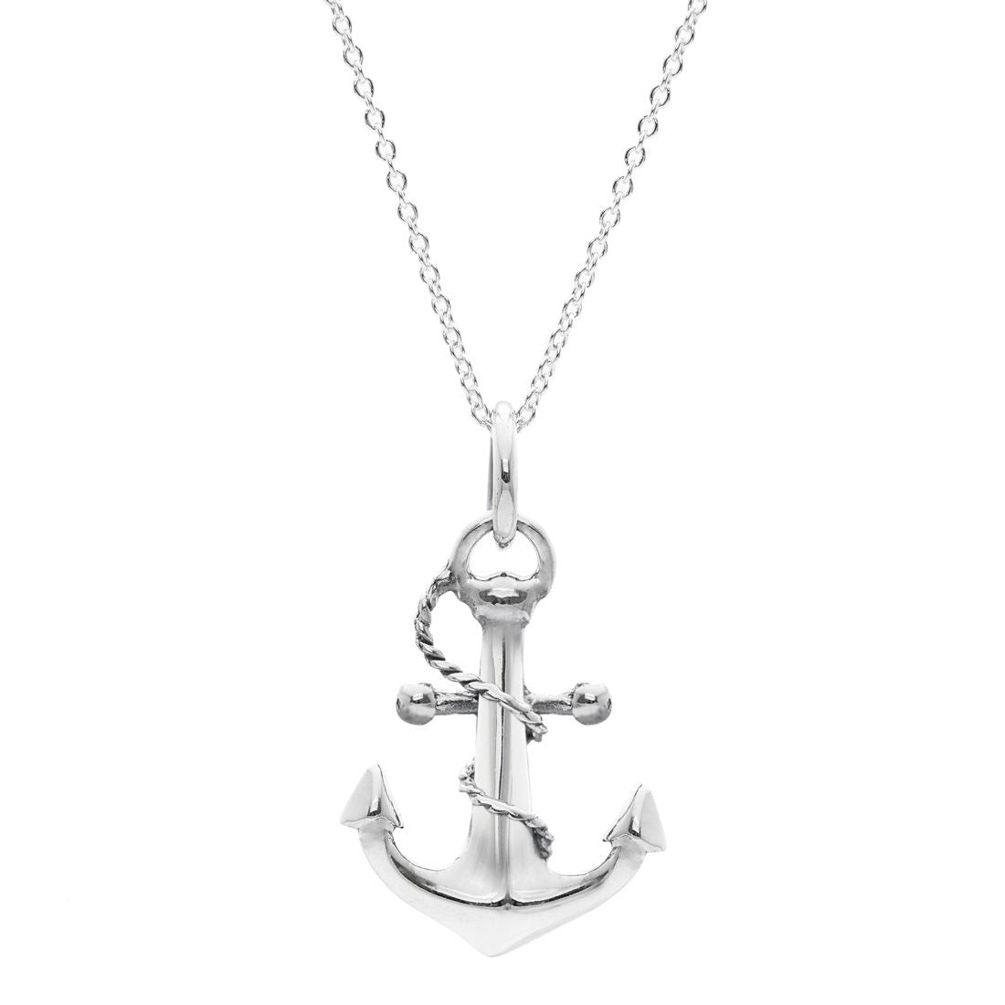 
                  
                    Sterling Silver Nautical Anchor Rope Pendant Necklace Sailor Style
                  
                