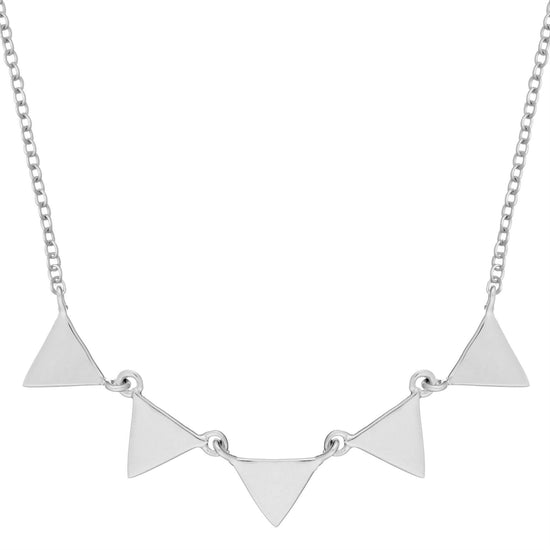 Sterling Silver Geometric Triangle Collar Necklace - Silverly