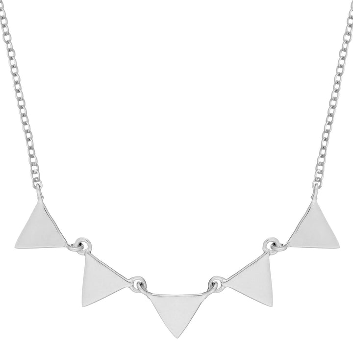 Sterling Silver Geometric Triangle Collar Necklace - Silverly