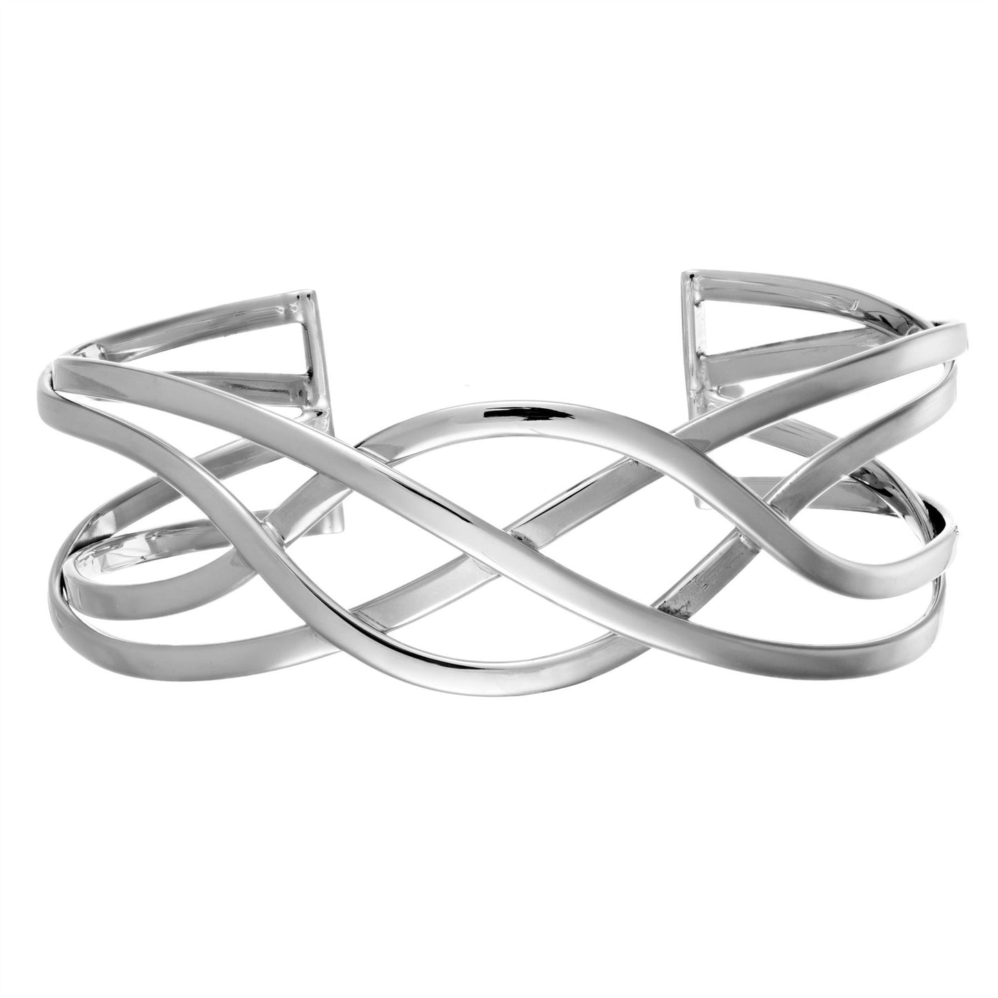 925 sterling silver Celtic knot bangle — polished chunky adjustable cuff
