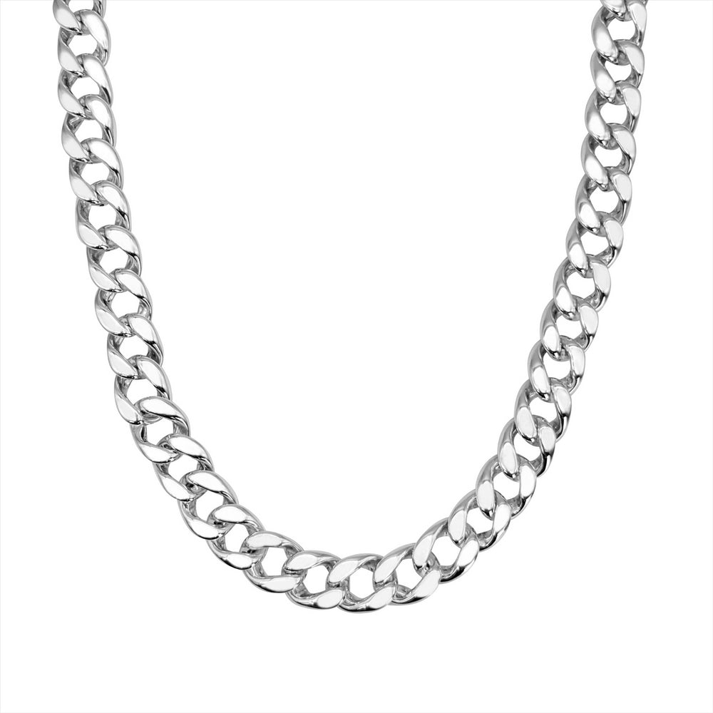 Sterling Silver Electroform Light Chunky Classic Cuban Chain Necklace