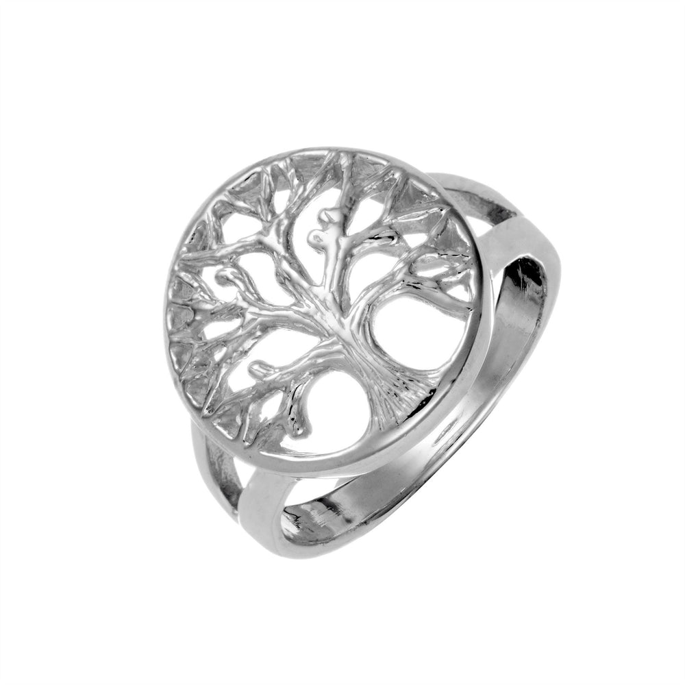 Sterling Silver Tree of Life Ring Hollow-Out Celtic Signet Style