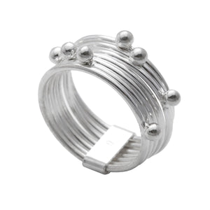 
                  
                    Sterling Silver Stackable 7 Joined Layers Ball Ring - Silverly
                  
                