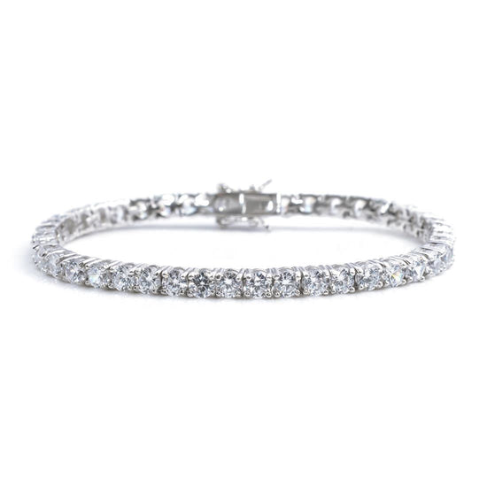 Sterling Silver 4 mm Cubic Zirconia Tennis Bracelet - Silverly
