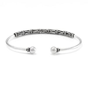 
                  
                    Sterling Silver Bohemian Thin Scroll Work Balinese Torque Bangle
                  
                