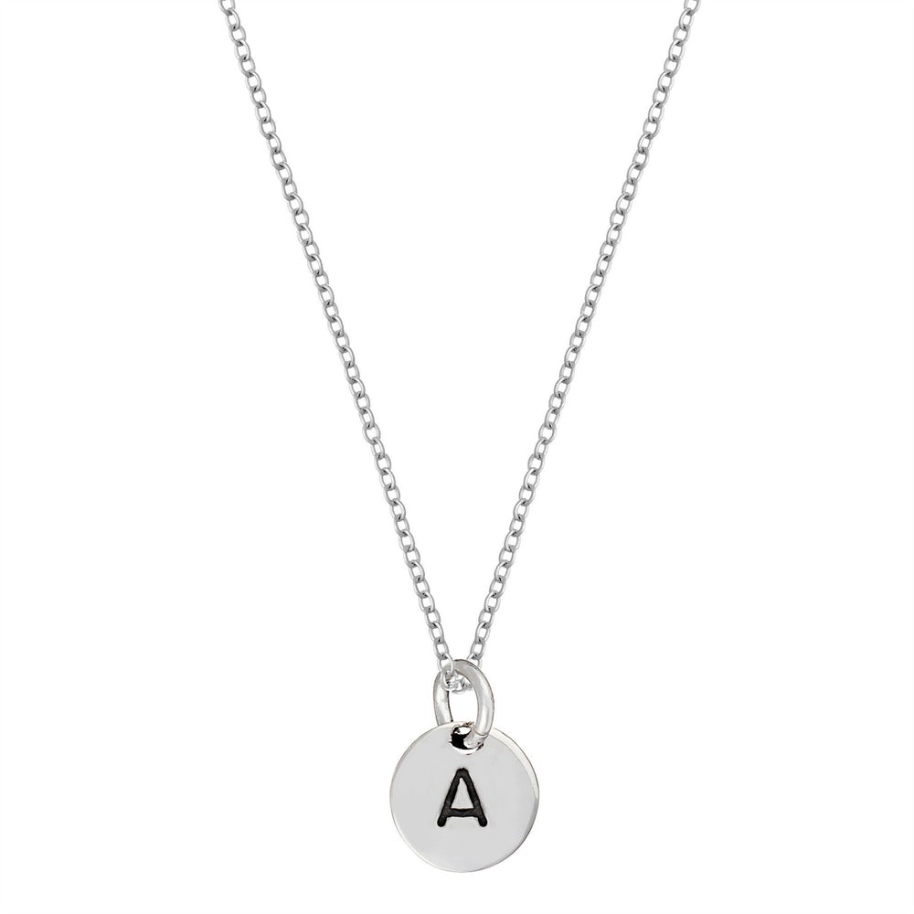 Sterling Silver Letter Initial Alphabet Pendant Necklace Curb Chain