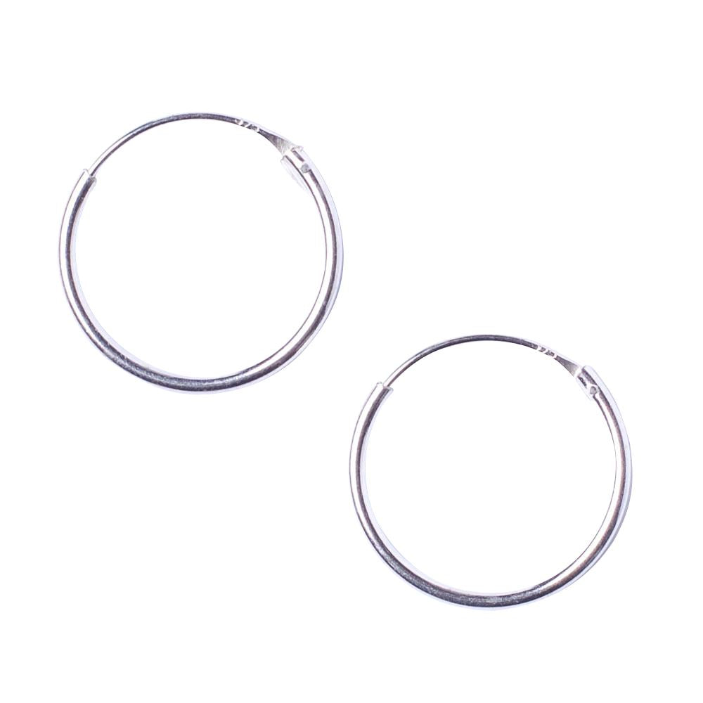 Sterling silver sleeper hoop earrings — 20mm medium thin hoops in 925 silver