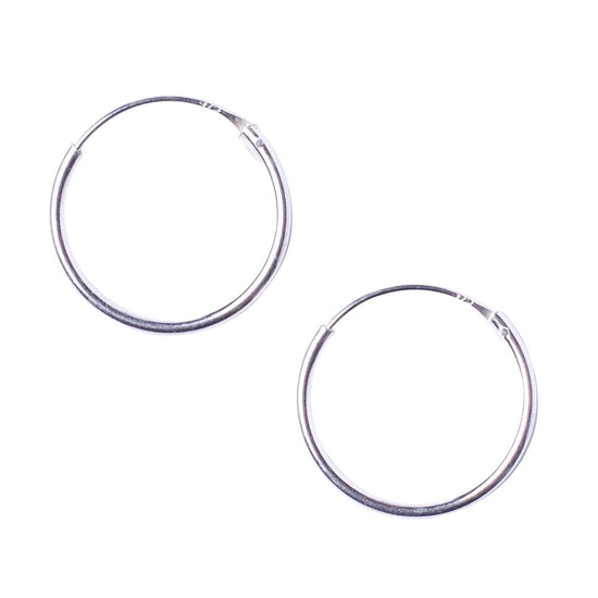 Sterling silver sleeper hoop earrings — 20mm medium thin hoops in 925 silver