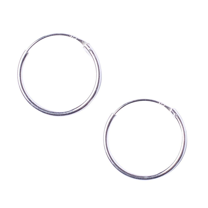 Sterling silver sleeper hoop earrings — 20mm medium thin hoops in 925 silver