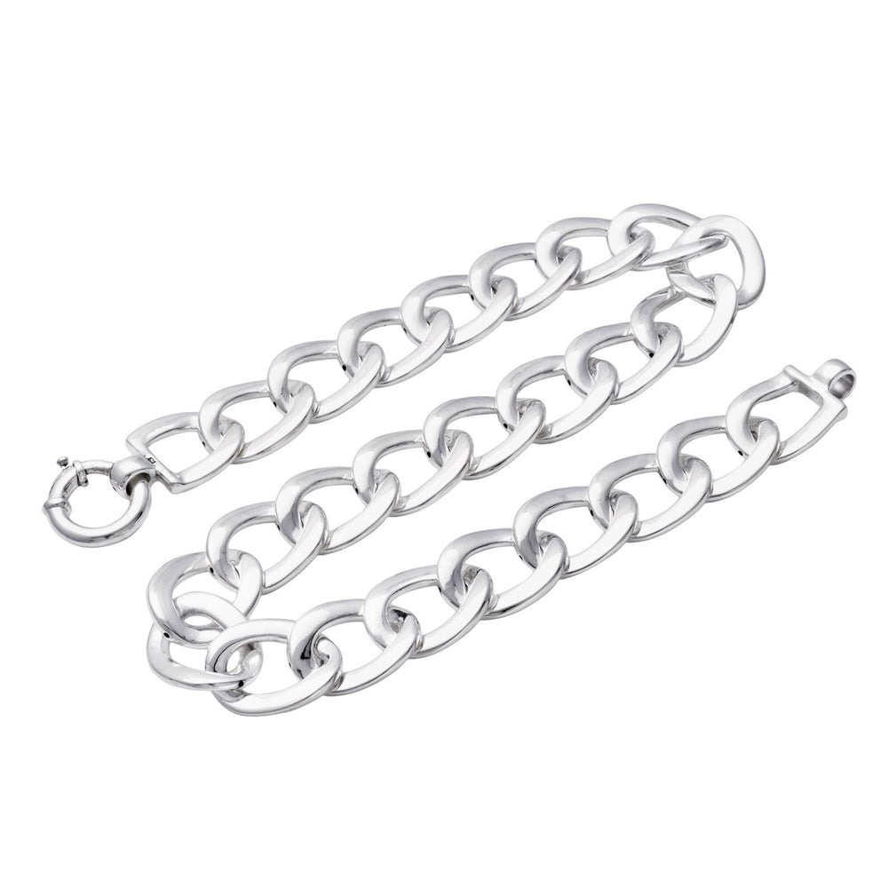
                  
                    Sterling Silver Electroform Lightweight Chunky Curb Chain Necklace
                  
                