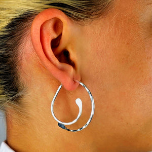 
                  
                    Sterling Silver Hammered Double Half Hoop Earrings Ear Jacket Design
                  
                