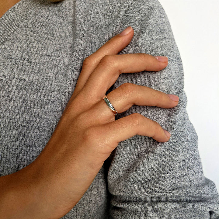 925 sterling silver 3mm court band — thin wedding ring