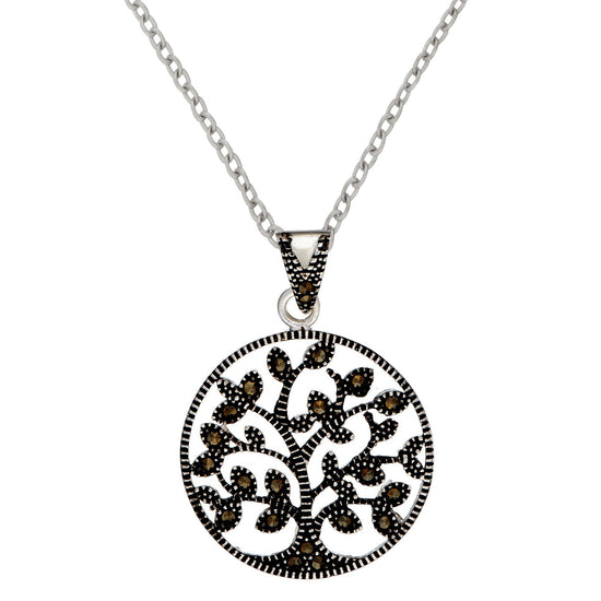 
                    
                      Sterling Silver Marcasite Tree Of Life Set - Silverly
                    
                  