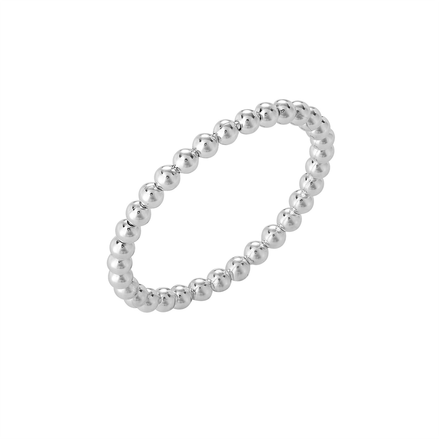 Sterling Silver Ball Bead Stacking Beaded Ring Simple Thin Band