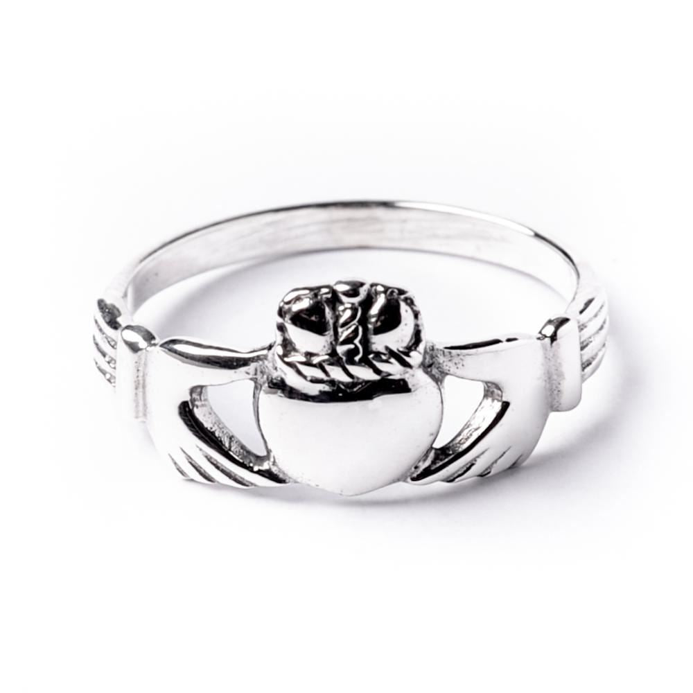 Sterling Silver Claddagh Heart Celtic Irish Ring Promise Band