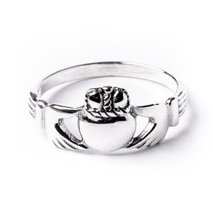 
                  
                    Sterling Silver Claddagh Heart Celtic Irish Ring Promise Band
                  
                