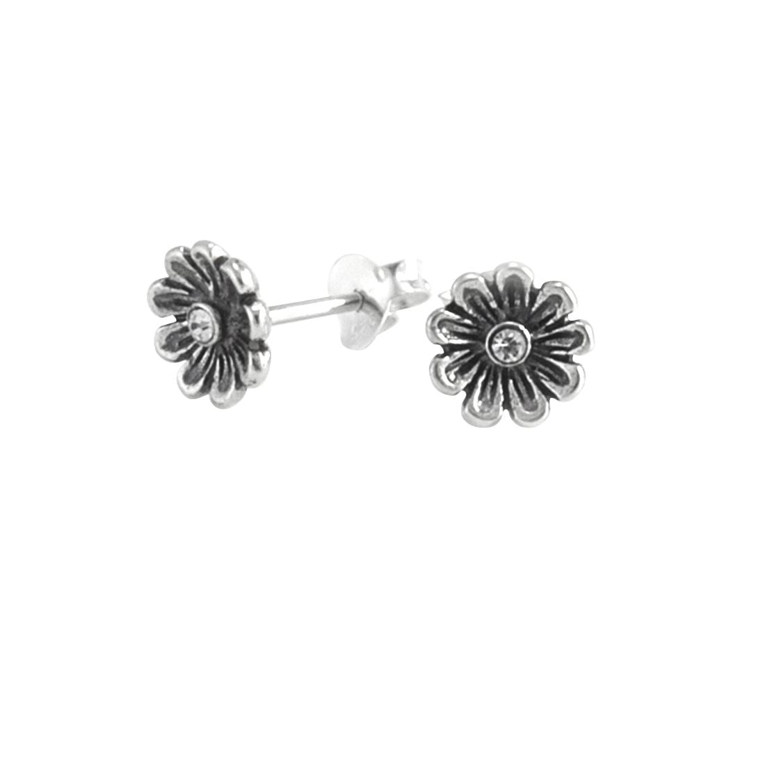 
                  
                    Sterling Silver Cubic Zirconia Flower Daisy Stud Earrings Cute Studs
                  
                
