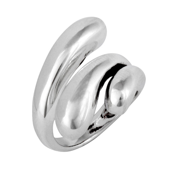 
                    
                      Sterling Silver Overlap Teardrop Smooth Band Ring - Silverly
                    
                  