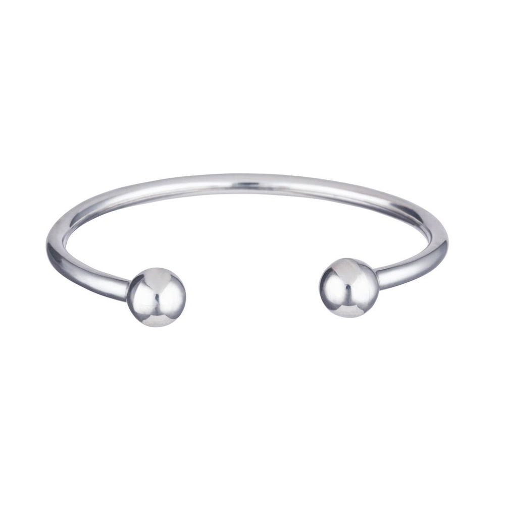 
                  
                    Sterling Silver Chunky Round Tube Torque Bangle Classic Bracelet
                  
                