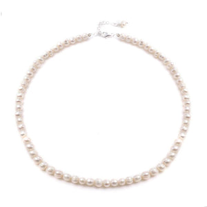 
                  
                    Sterling Silver Cream Freshwater Cultured Pearl Bead Strand Necklace
                  
                