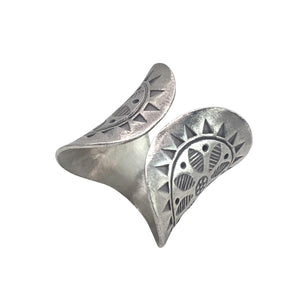 
                  
                    Hill Tribe Silver Wide Open Band Sun Flower Motif Adjustable Ring
                  
                