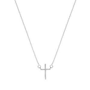 
                  
                    Sterling Silver Minimalist Simple Cross Thin Rolo Chain Necklace
                  
                