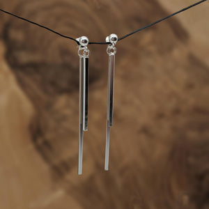 
                  
                    Sterling Silver Long Drop Double Bar Earrings Ear Jacket Design
                  
                