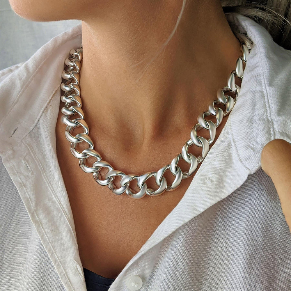 
                  
                    Sterling Silver Electroform Light Extra Chunky Curb Chain Necklace
                  
                