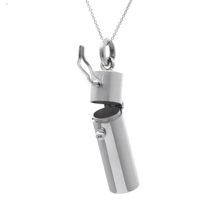 
                  
                    Sterling Silver Pill Holder Vial Capsule Pendant Necklace Curb Chain
                  
                