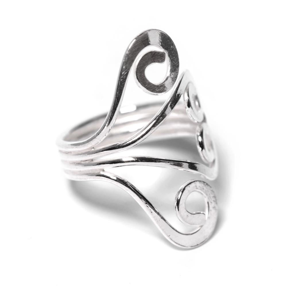 Sterling Silver Spiral Toe Ring Midi Pinky 4 mm Adjustable Band