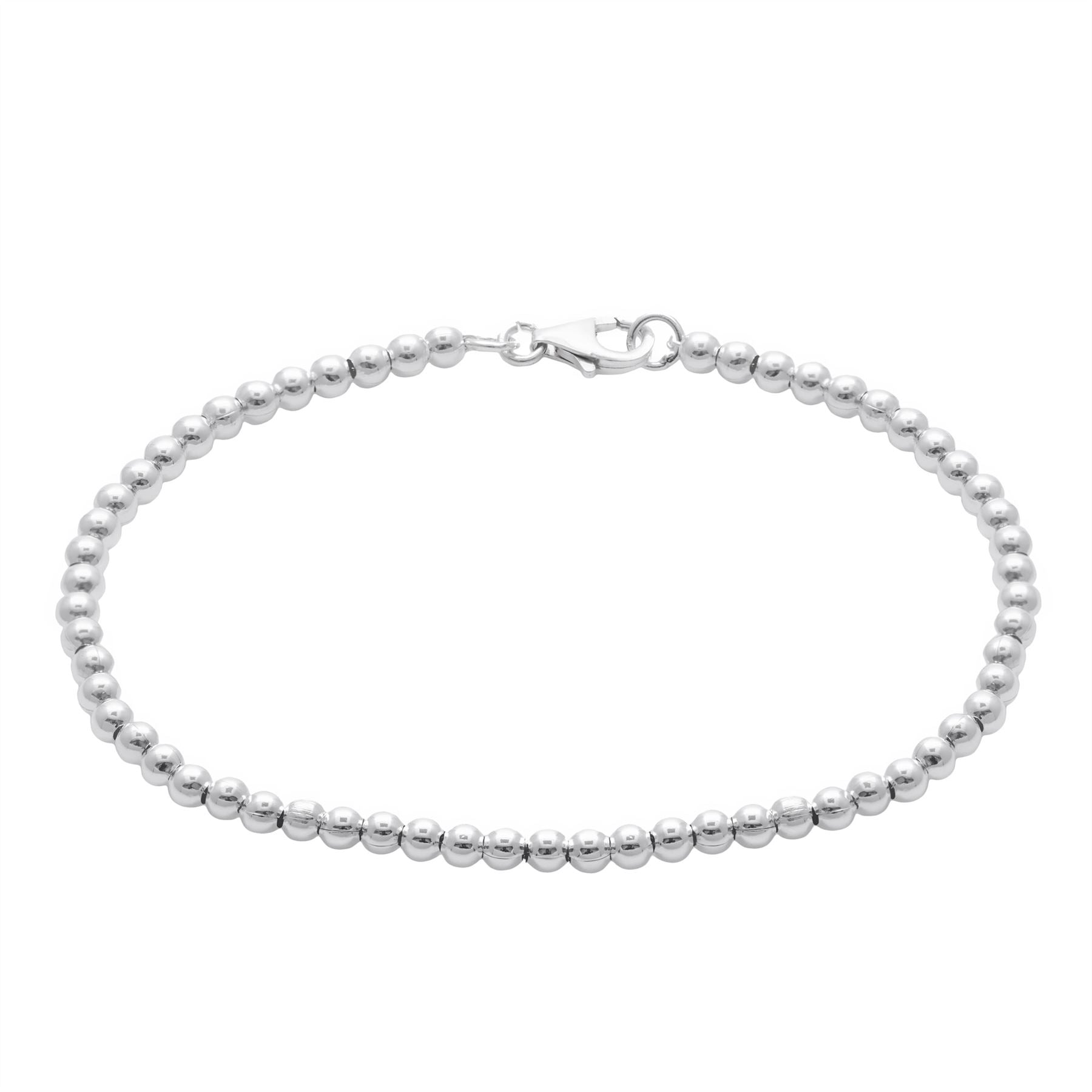Sterling 3mm Small Ball Bead Beaded Stacking Bracelet