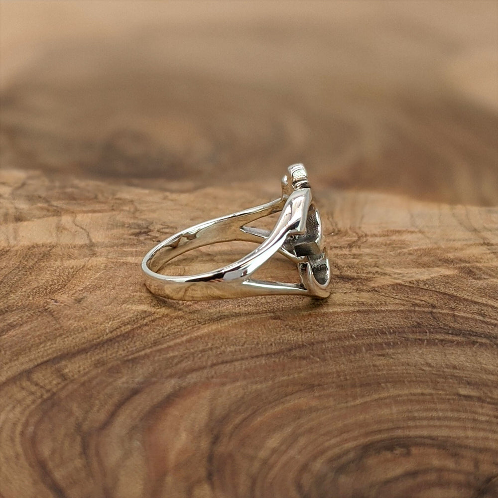 Sterling Silver Om Aum Ring - Sacred Sanskrit Symbol | Silverly