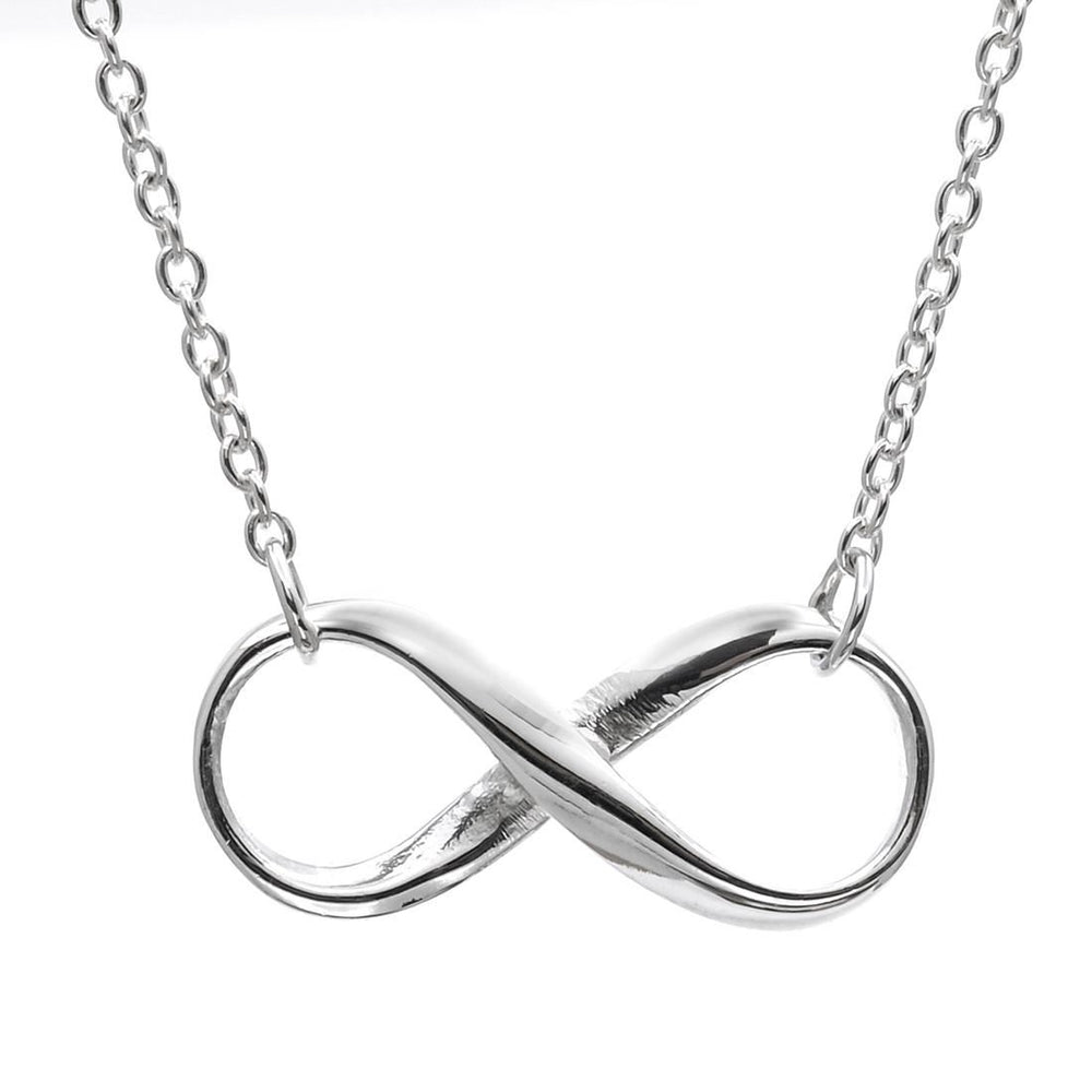 Sterling Silver Minimalist Infinity Symbol Pendant Chain Necklace ...