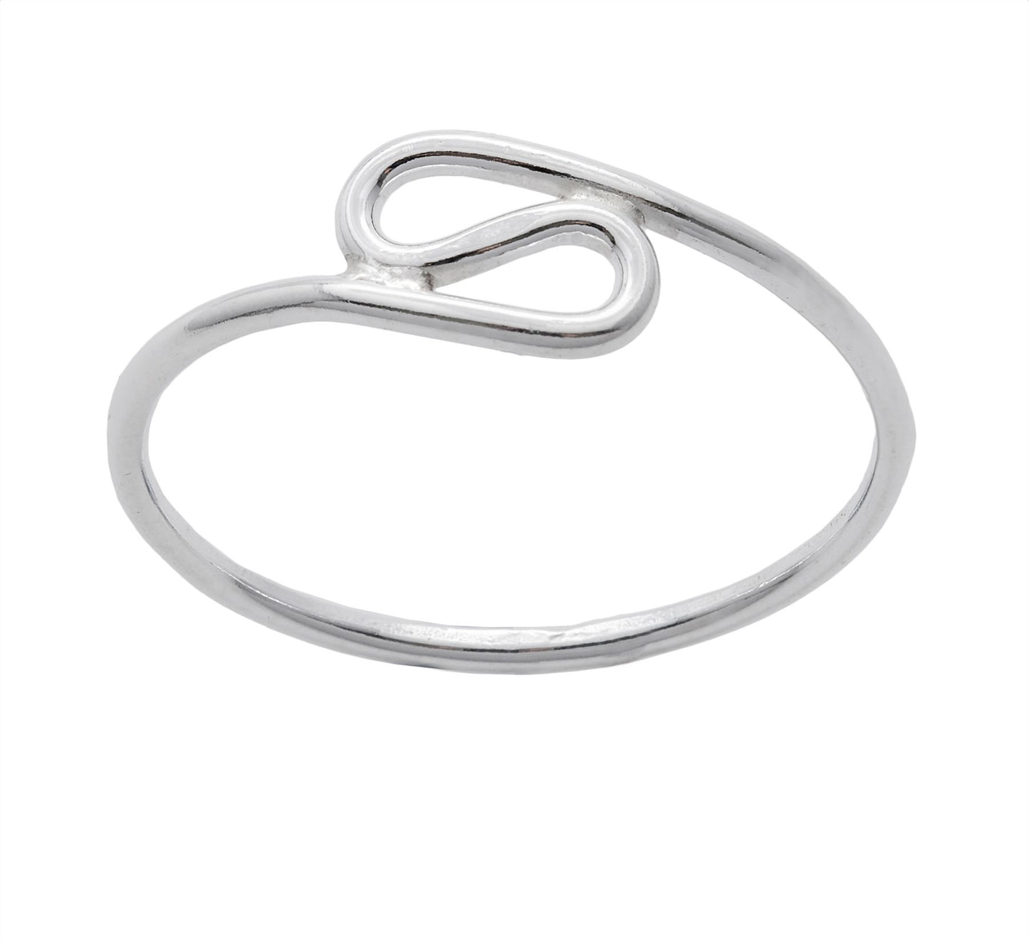 Sterling Silver Midi Finger Looping Small Ring - Silverly