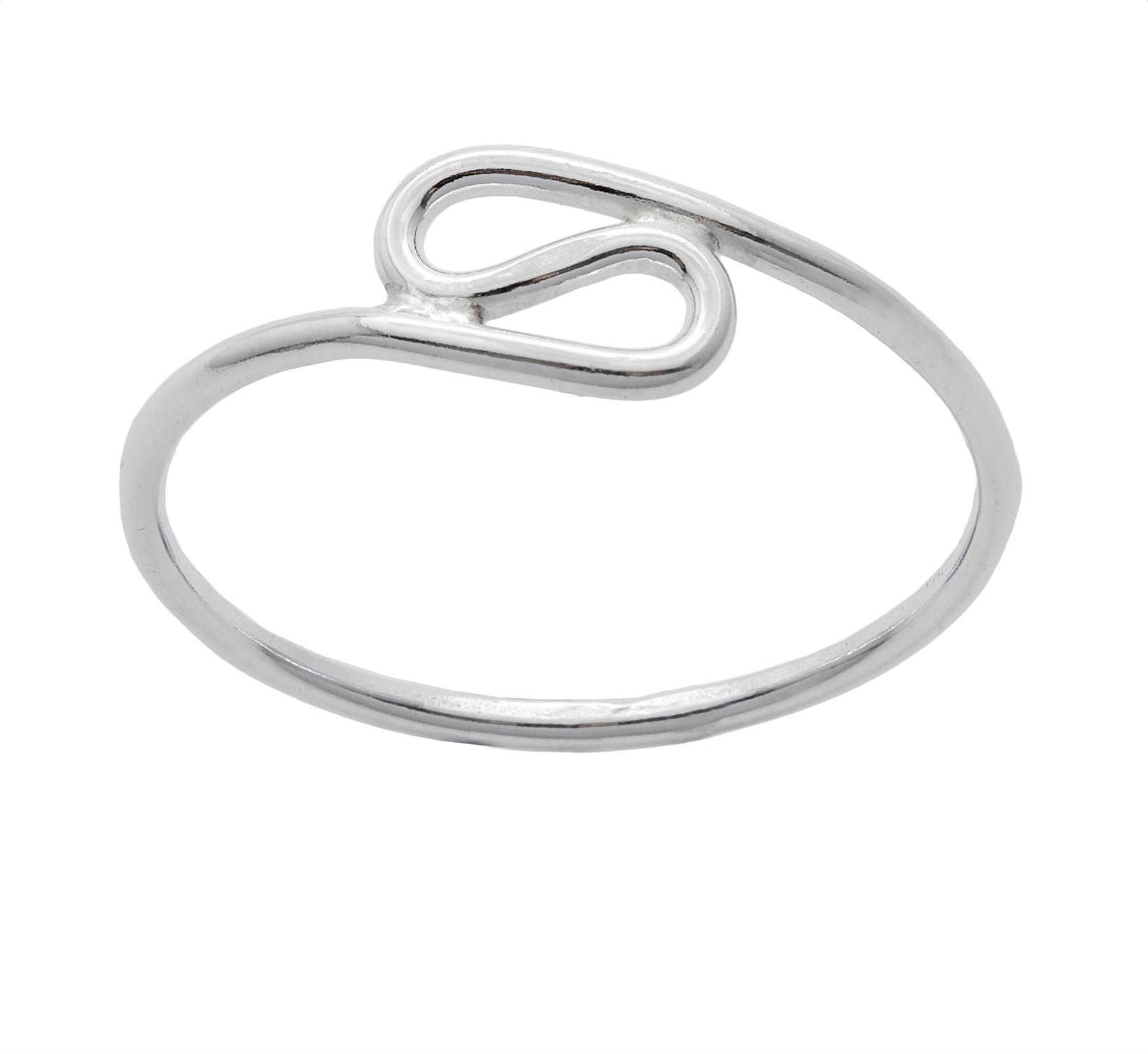 Sterling Wave Loop Pinky Toe Ring Simple Thin Tube Band