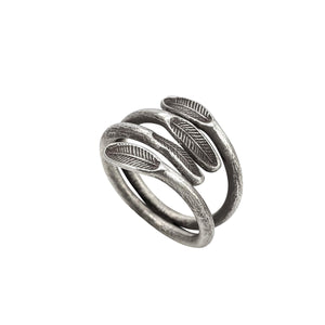 
                  
                    Karen Hill Tribe Silver Multilayer Wraparound Feather Leaf Ring
                  
                