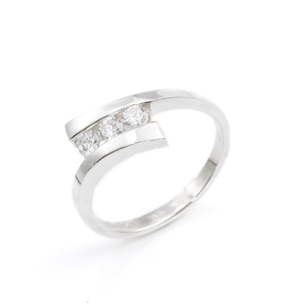 Sterling Silver Cubic Zirconia Channel Ring - Silverly