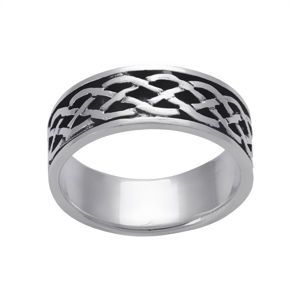 Sterling Silver Celtic Knot Band Ring Promise Rings for Him and Her
