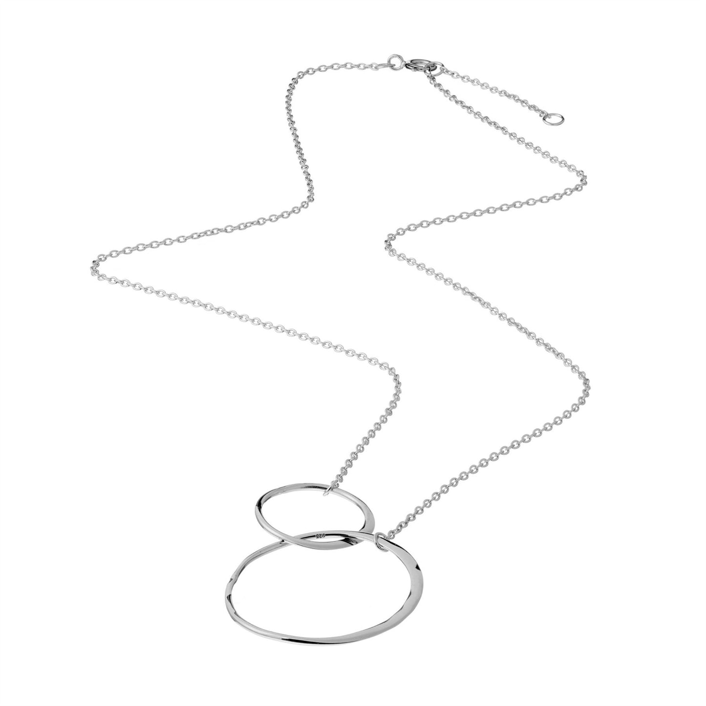 
                  
                    Sterling Silver Simple Minimalist Interlocking Circles Chain Necklace
                  
                