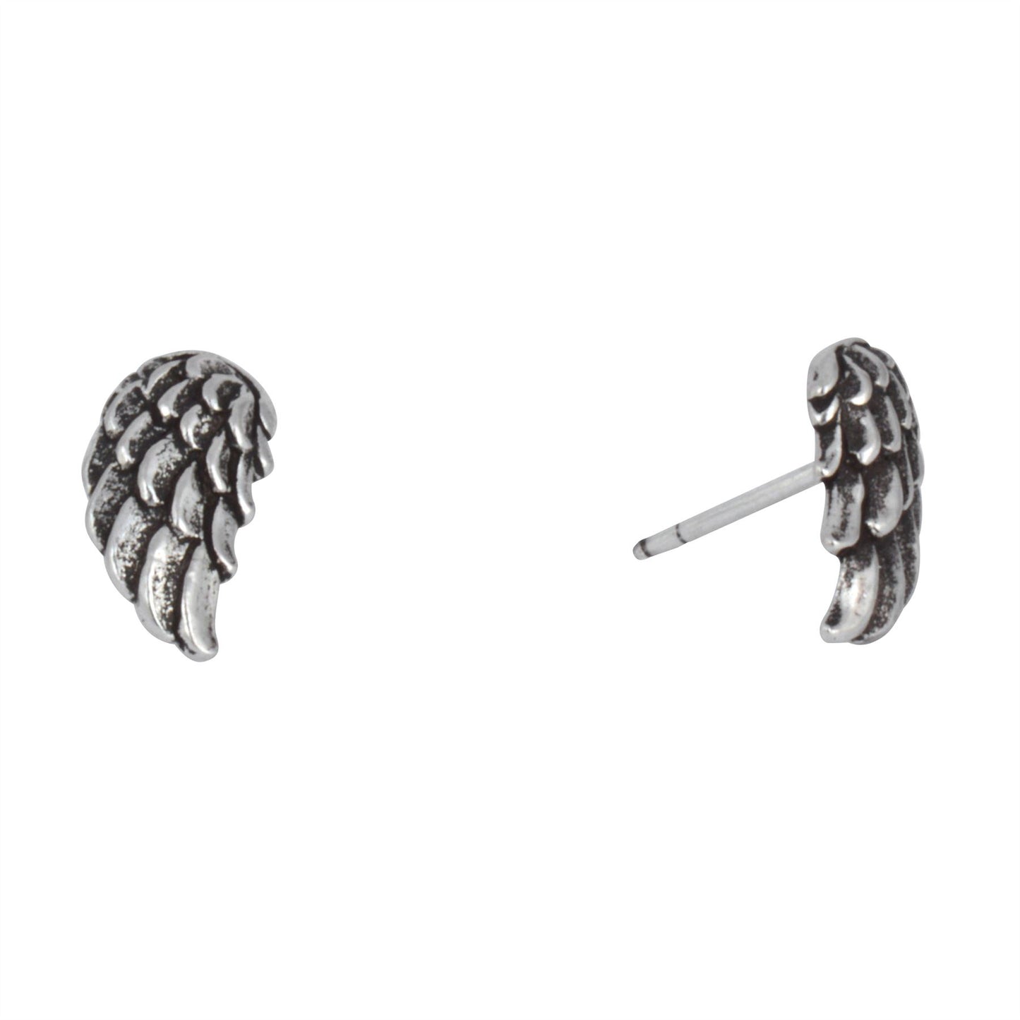 Sterling Silver Small Angel Wing Studs Feather Stud Earrings