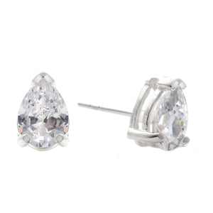 
                  
                    Sterling Silver Teardrop Pear Cubic Zirconia Drop Studs Jewellery Set
                  
                